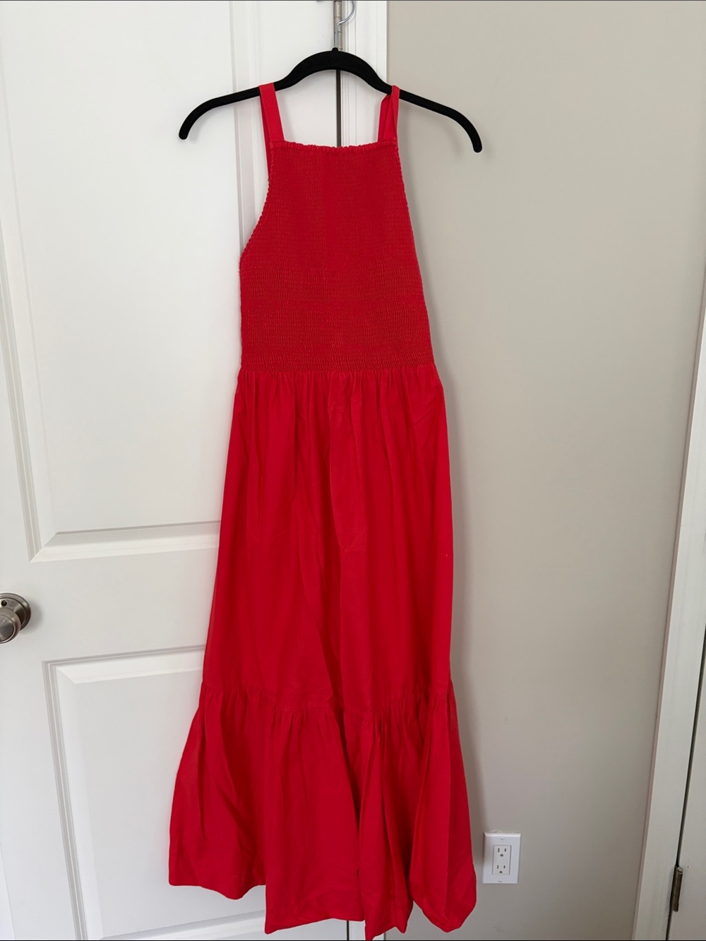 Farm Rio Red Smocked Halter Maxi Dress size M